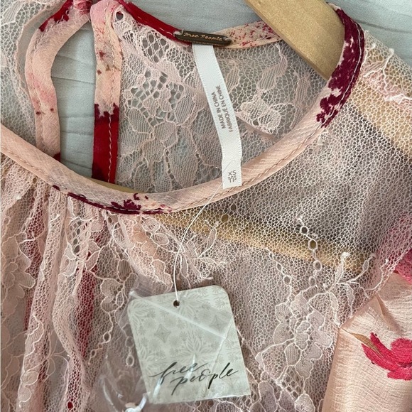 Free People Daphne Holiday blouse romantic combo pink - XS - Picture 9 of 9